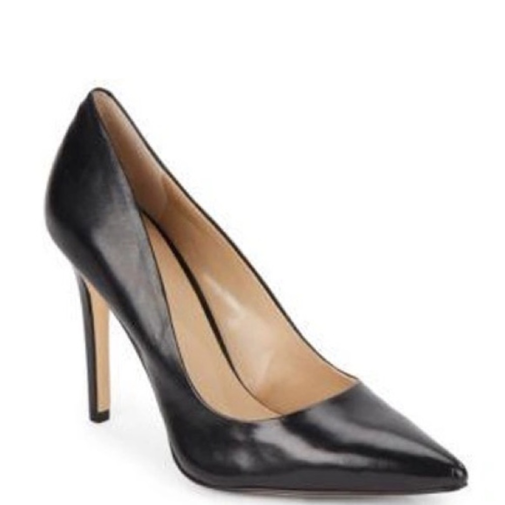 Saks Fifth Avenue Cathy Black Leather Pumps - 9M